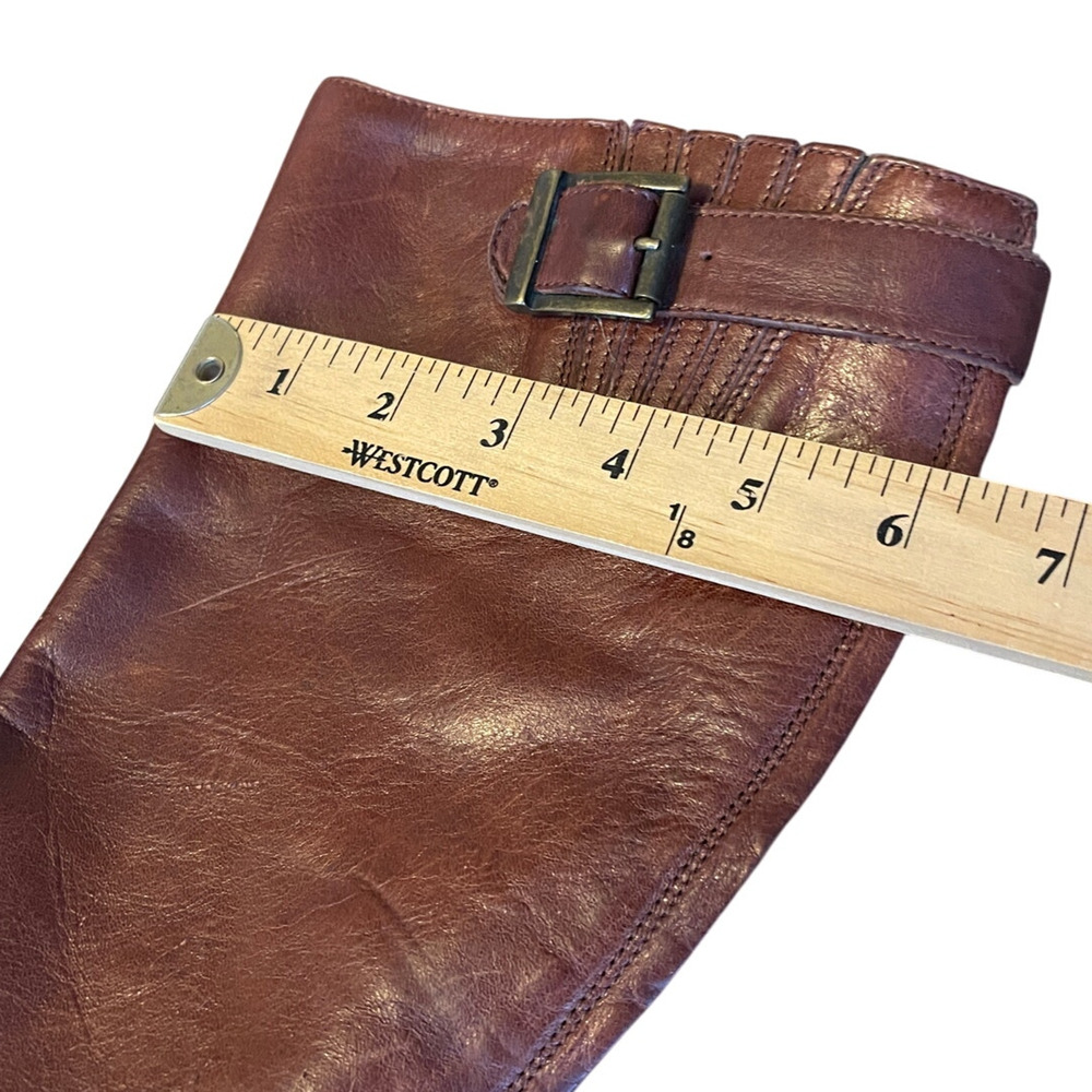 Saks Fifth Avenue 6 Tall Leather Riding Boots Vintage 70s Made in Italy Brown 36 - Picture 9 of 11